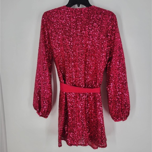 Express Pink Sequin Mini Dress - Picture 9 of 14